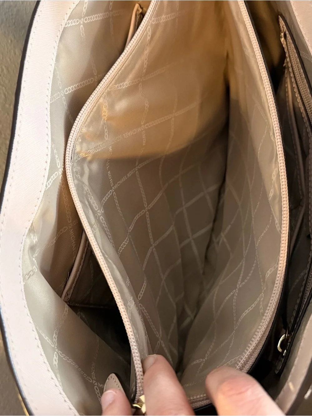 Michael Kors Blush Perforated MK Logo Tote - Picture 5 of 5